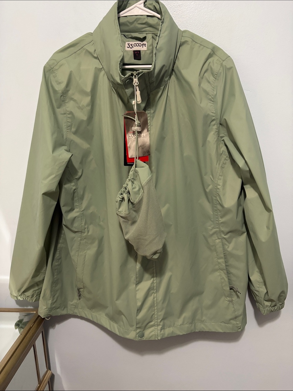 Lightweight Packable Raincoat - Sage Green